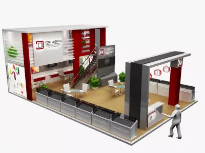  Booth Exhibition Stand a482 3D model