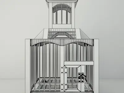 Yellow Decorative Cage by ZARA HOME 3D model