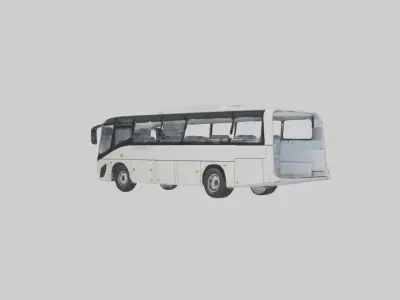 Airport Bus Model 1 Low-poly 3D model
