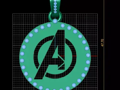 Avengers gold pendant 3D printable model   3D print model