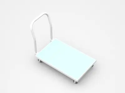 Bright Empty Container Cart 3D model