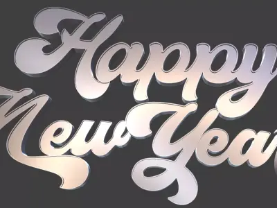 Happy New Year  Festive 3D Text 3D print model