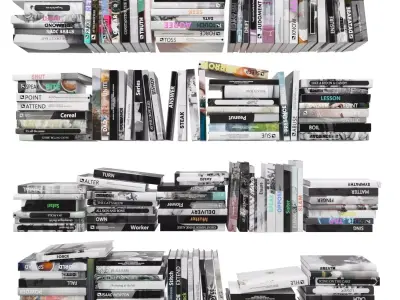 Books 150 pieces 4-4-2 Low-poly 3D model