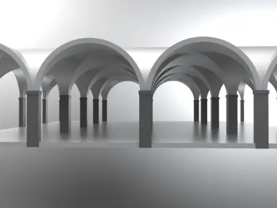 Arched Vault Structure Array Architecture Design 3D model