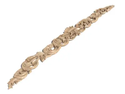 Cartouche-009 ornate crown 3D model