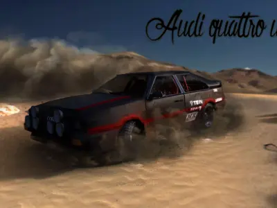 Audi Quattro 80s rally car Low-poly 3D model