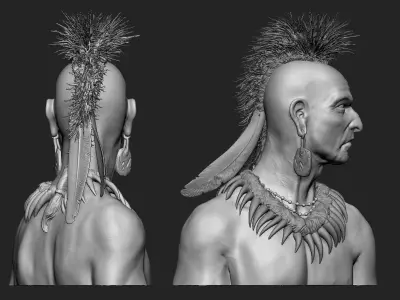   Native American Mohawk Warrior  3D print model