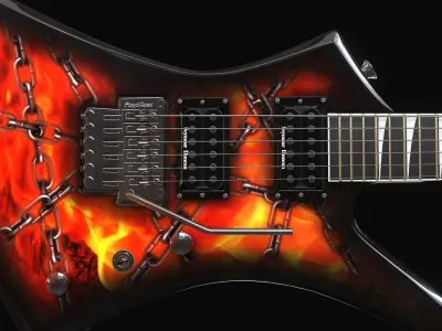 Electric guitar Jackson Kelly skin2 Low-poly 3D model