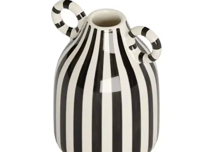 Vase with black and white stripes 3D model