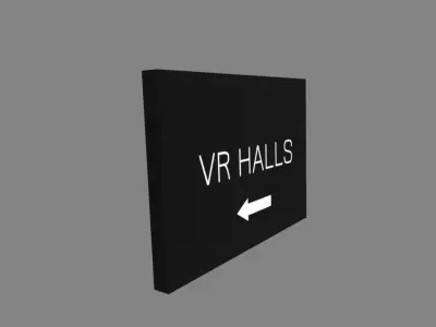 VR halls sign Low-poly 3D model
