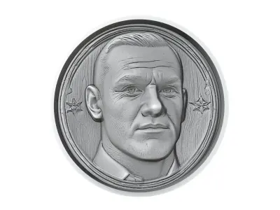 Wayne Rooney Footballer Medallion 3D print model