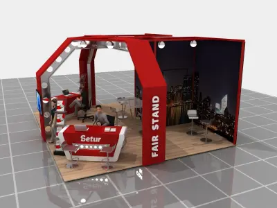 New Executive Modern Fair Stand 008 3D model