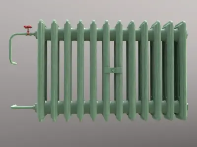 Old Radiator Green - Unity - HDRP - UE4 Low-poly 3D model