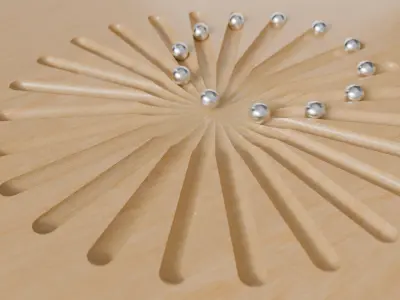 Metal Balls looping sym Low-poly 3D model