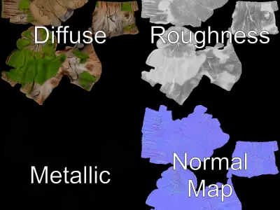 Mossy Tree Stump Model Pack for Natural Environments Low-poly 3D model
