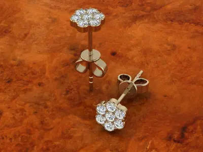 Diamond Jewelry Earring 3D print model buy