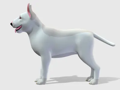 Cartoon Dog - Bull Terrier Low-poly 3D model
