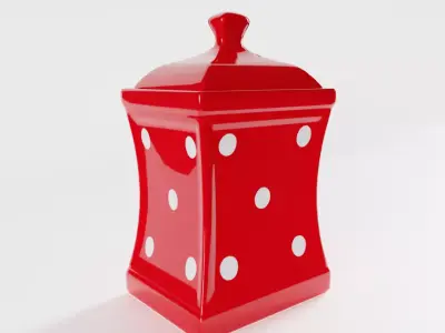 Small Polka Dot Kitchen Storage Jar 3D model