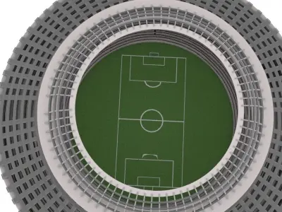 FootBall Stadium full Model with audience 3D model