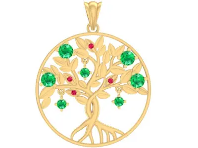 luxury diamond tree of life pendant 3080 3D print model