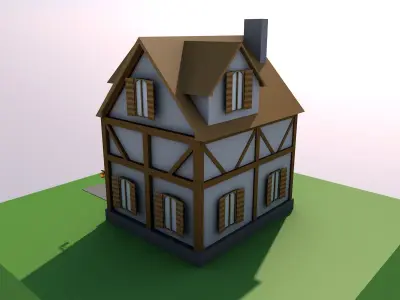 Low-Poly Simple House Free low-poly 3D model