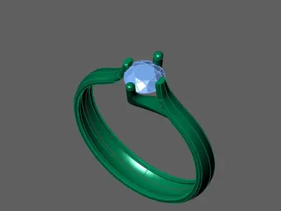 Womens Rings With Stone Ring Ready STL 3DM Models Rings women 3D print model 13