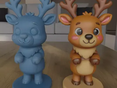 Cute Reindeer Figurine STL for 3D Printing 3D print model
