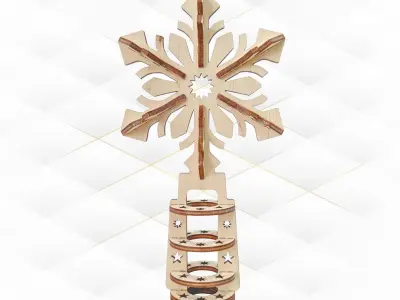 Christmas Tree Topper laser cut design 3D print model