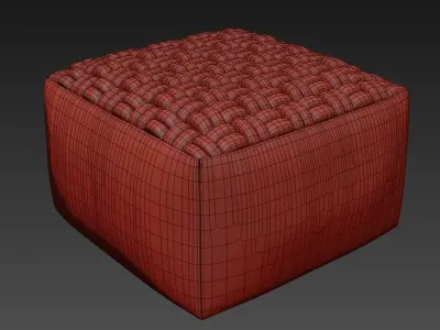 smart living Velvet Pouf 3D model
