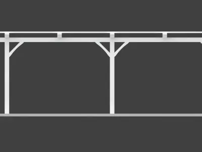 Free standing trellis structure architectural landscape element Low-poly 3D model