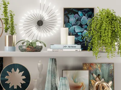 blue decorative set 3D model