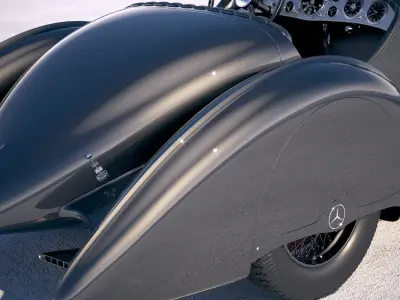 Mercedes 710 SSK Trossi Roadster 1930 bonneville 3D model