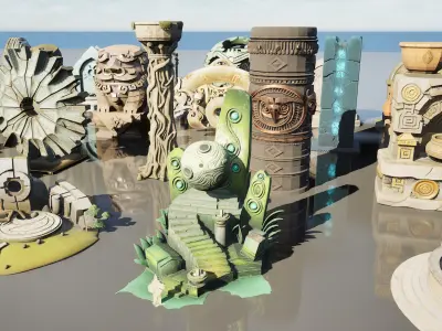 Medieval Fantasy Totems Pack 1 3D model