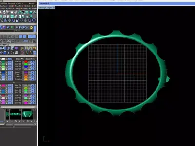 Modern Geometric Gold Bangle Bracelet 3D print model