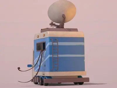 Cartoon Tv news car 3D model