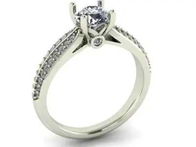 Female luxury engagement ring 3D print model