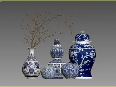 Vases Set 02 3D model