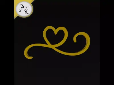 Simple Heart Symbol - 2D Art Free 3D print model 4