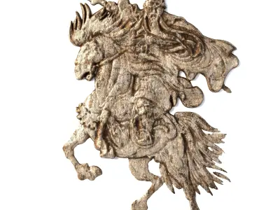 4 Warrior and Dragon Ornaments Pack 1