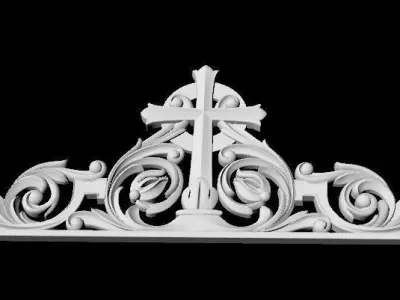 Central decor ornament for furniture 3D model 264