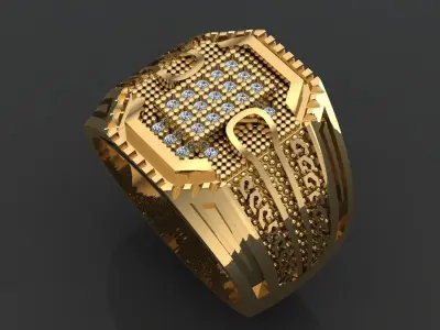 men  ring 023 3D print model