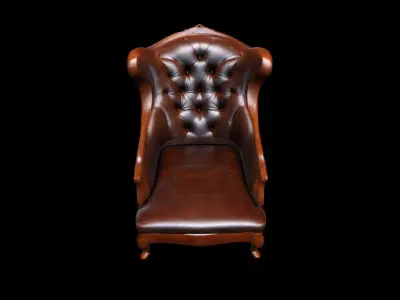 3d Model Features Interior With Comfortable Side Chair   3D model