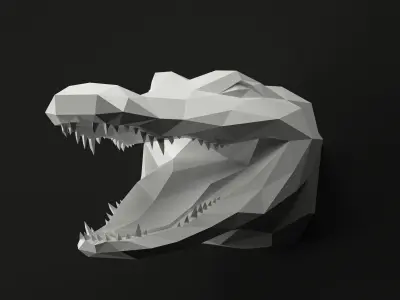 Low Poly Animal Heads SET 2 Low-poly 3D model