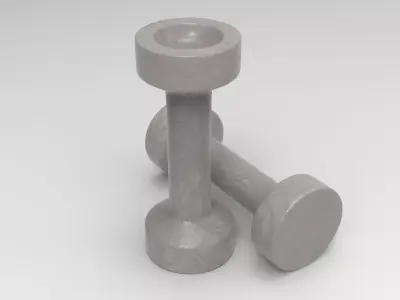 Dumbell Candleholder Low-poly 3D model