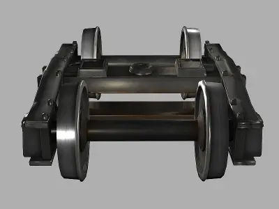 Train Bogie Low-poly 3D model