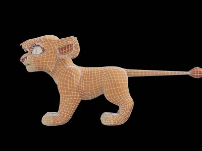 Vitani Lion Cub Low-poly 3D model