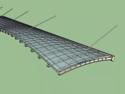 Canopy curved bridge on field 3D model