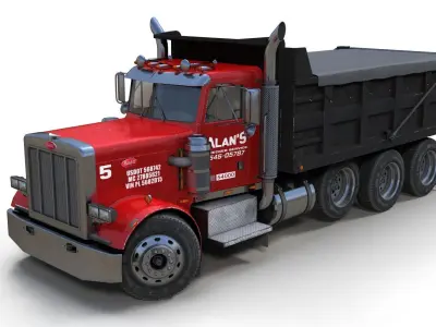 Industrial Dump truck Low-poly 3D model