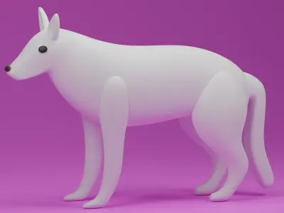 Cartoon German Shepherd Dog 1 3D model