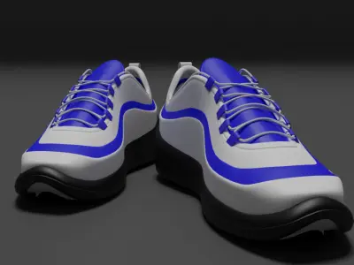 White and blue sneakers 3D model